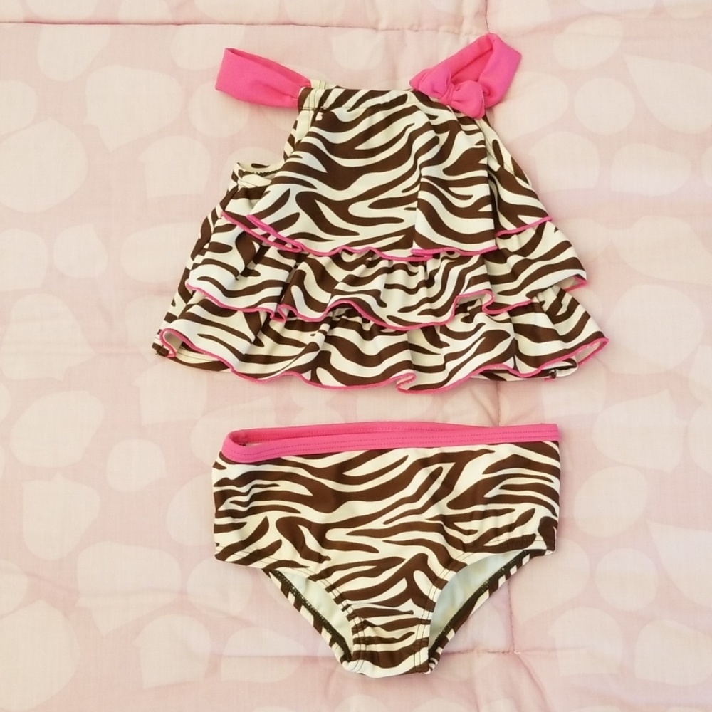 Carter's Baby Girl Zebra 2 Piece Swimsuit 12m